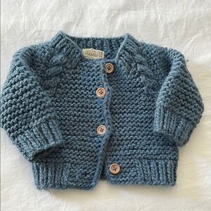Huggables Blue Knit Baby Cardigan